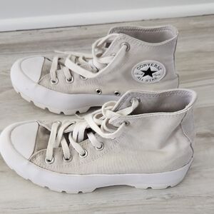 Converse High-Top Sneakers in Light Beige